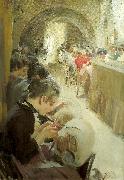 Anders Zorn spetsknypplerskor oil on canvas